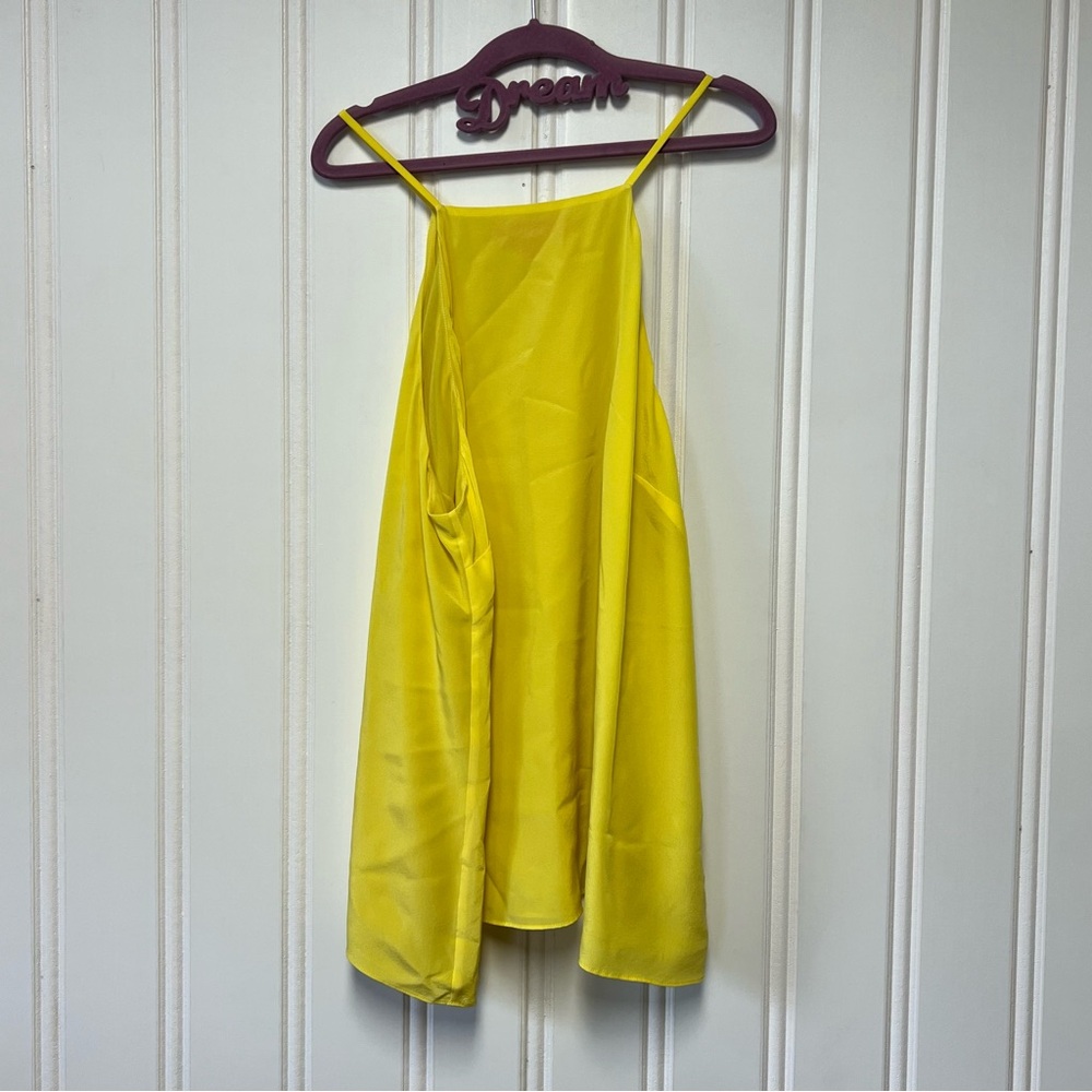 Lilly Pulitzer Yellow Silk Top XL Sleeveless Shift Lined Bright Summer